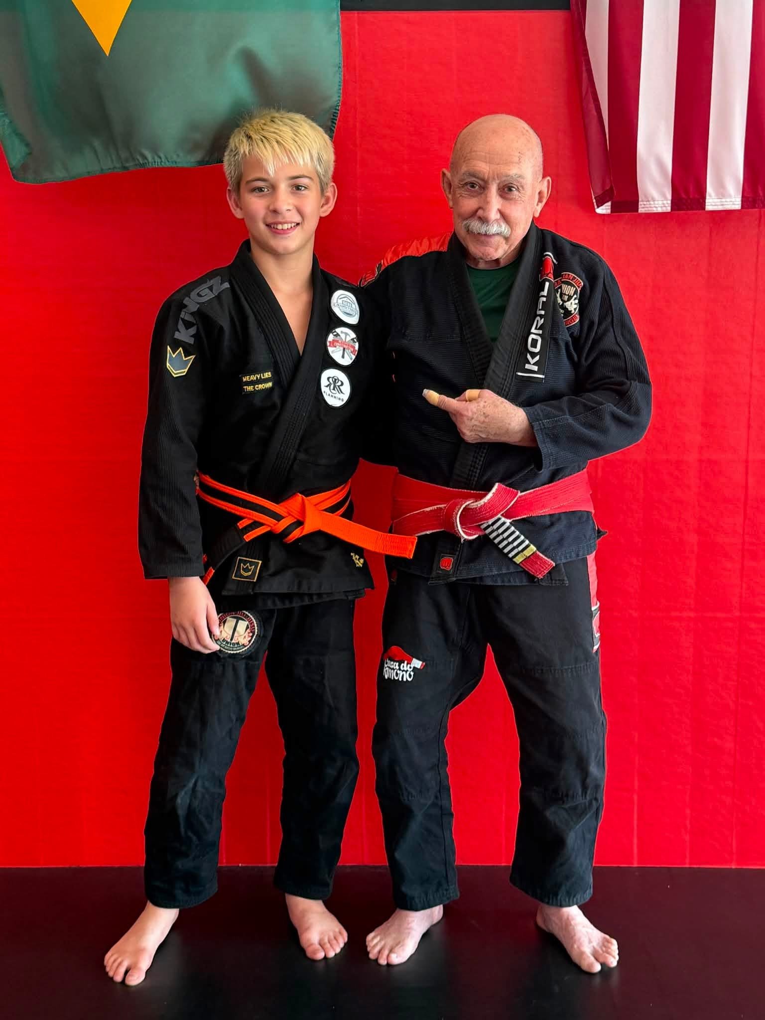 Grandmaster Ricardo Murgel with a Union Team BJJ teen student